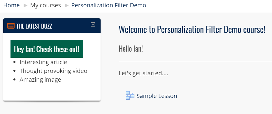 personalization filter