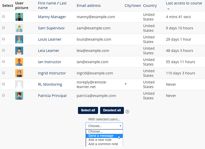 Course Bulk Message