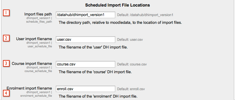 Version 1 import file location settings