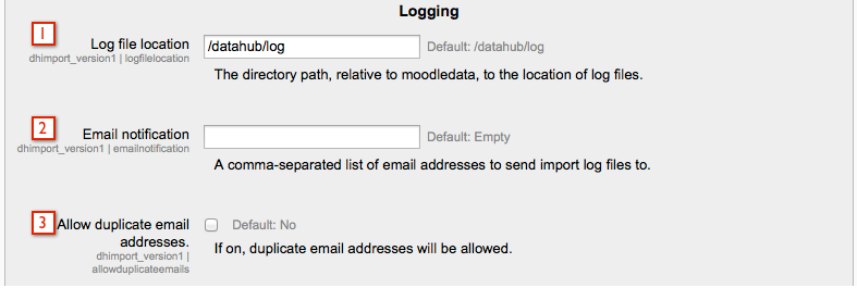 Version 1 import logging settings