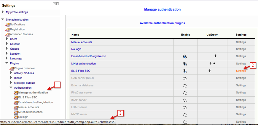 Manage authentication screen