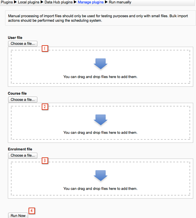 Manaully run files page