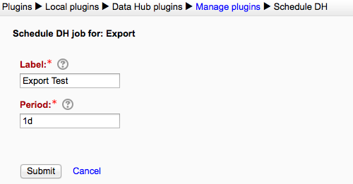 Schedule new export job