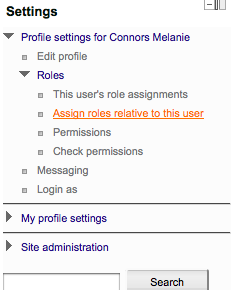 Settings block role assignment