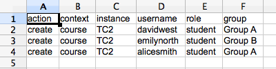 Sample enrollment file creating group