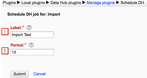 Scheduling import form