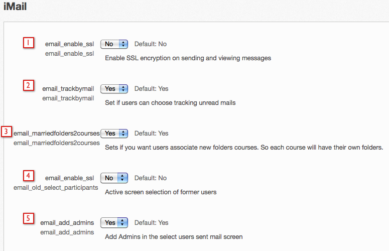 iMail block settings