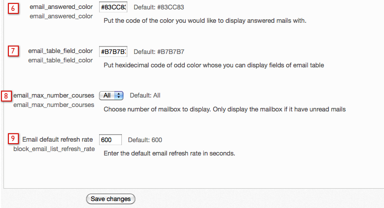 iMail block settings