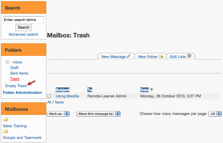 iMail trash